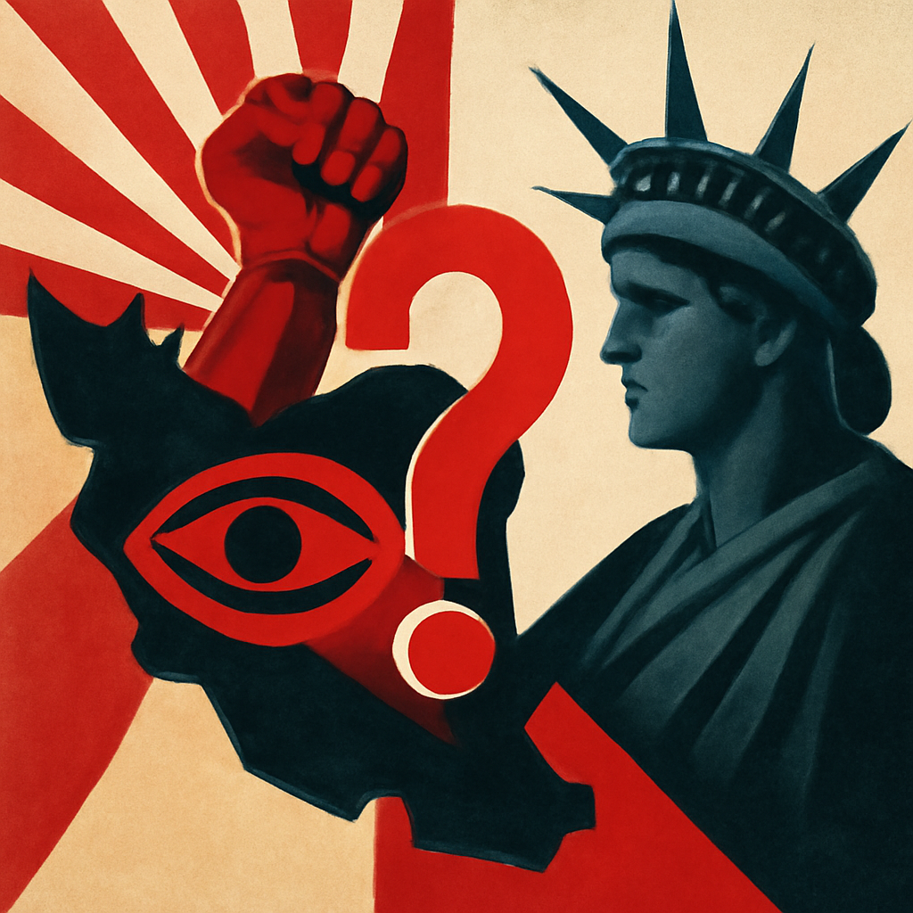 political artwork for exploration about Tracing the Roots of Iran's Complex Relationship with America — political poster, editorial illustration, infographic in urgent significance, power dynamics