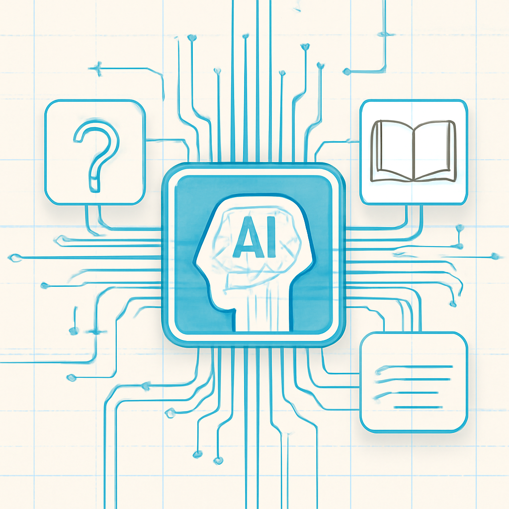 technological artwork for exploration about The Trustworthiness of AI Answers Without Cited Sources — blueprint, circuit aesthetic, technical schematic in sleek futurism, controlled power